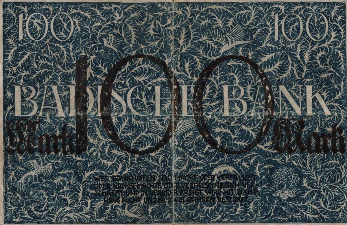 Back of German States pS907: 100 Mark from 1918