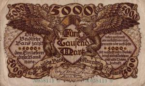 pS909 from German States: 5000 Mark from 1922