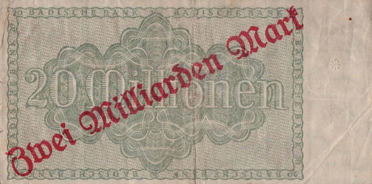 Back of German States pS913: 2000000 Mark from 1923