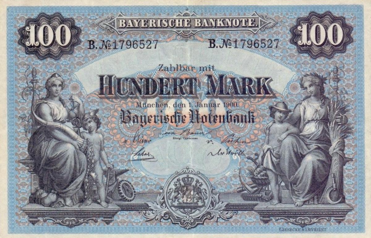 Front of German States pS922a: 100 Mark from 1900