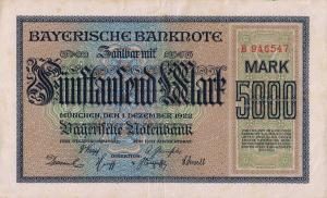 pS925 from German States: 5000 Mark from 1922