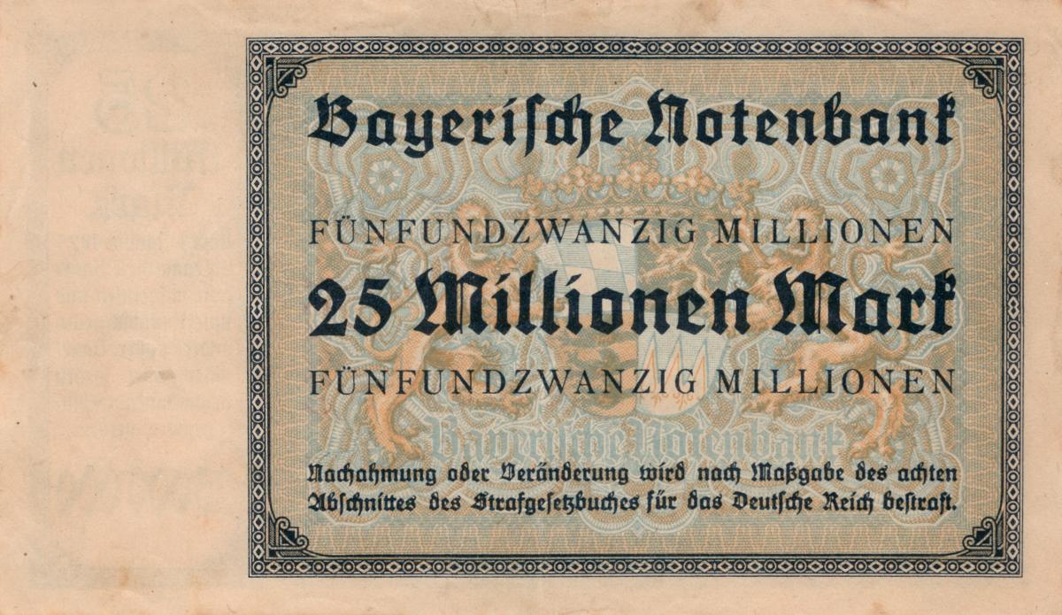 Back of German States pS933: 25000000 Mark from 1923