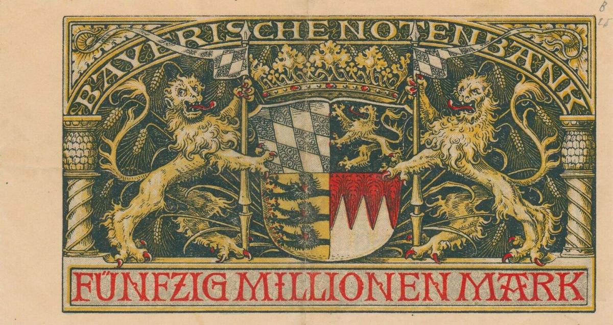 Back of German States pS934: 50000000 Mark from 1923