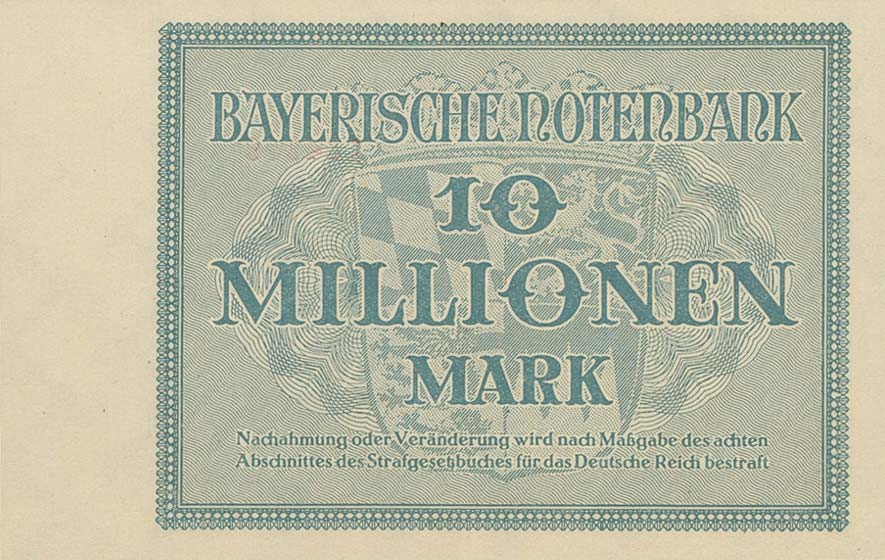 Back of German States pS935: 100000000 Mark from 1923