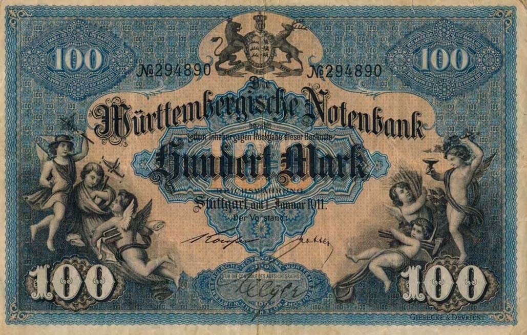 Front of German States pS979c: 100 Mark from 1911