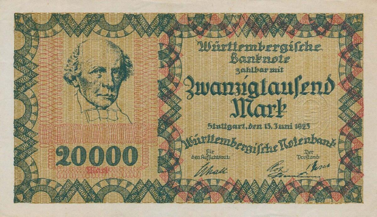 Front of German States pS983: 20000 Mark from 1923