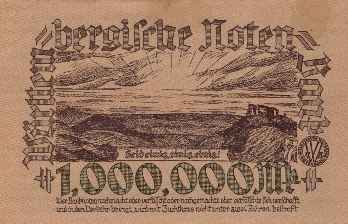 Back of German States pS987: 1000000 Mark from 1923