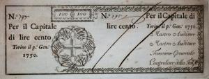 pS106 from Italian States: 100 Lire from 1750 pS106 from Italian States: 100 Lire from 1750