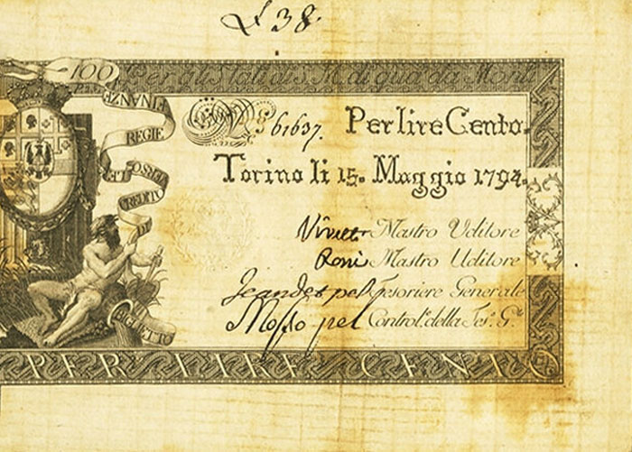 Front of Italian States pS122a: 100 Lire from 1786