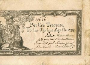 pS127 from Italian States: 300 Lire from 1793 pS127 from Italian States: 300 Lire from 1793