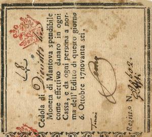 pS227 from Italian States: 18 Lire from 1796 pS227 from Italian States: 18 Lire from 1796