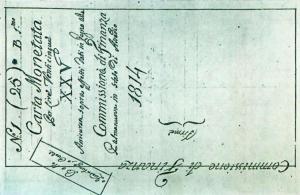 pS236 from Italian States: 25 Lire from 1814 pS236 from Italian States: 25 Lire from 1814