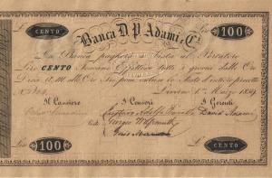 pS291 from Italian States: 100 Lire from 1859 pS291 from Italian States: 100 Lire from 1859