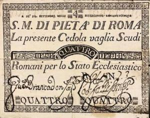 pS302 from Italian States: 4 Scudi from 1795 pS302 from Italian States: 4 Scudi from 1795