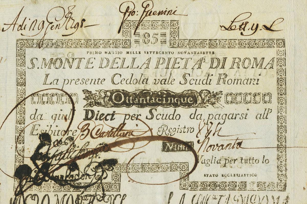 Front of Italian States pS355: 85 Scudi from 1786