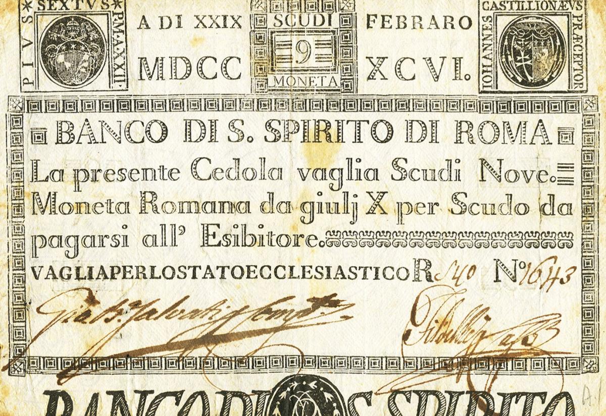 Front of Italian States pS383: 9 Scudi from 1786