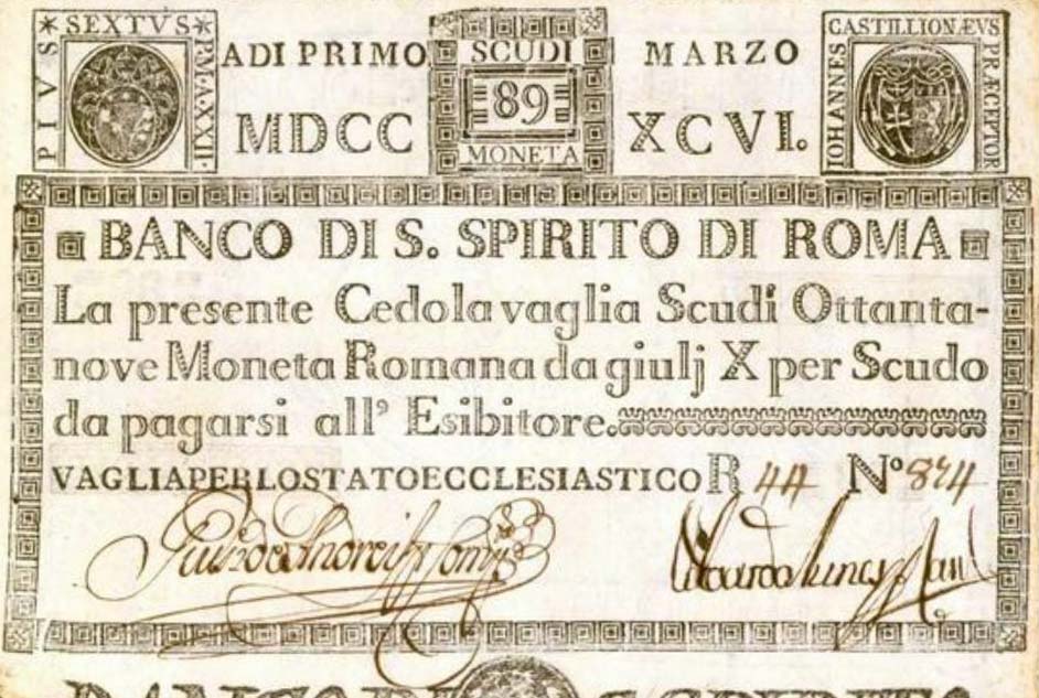 Front of Italian States pS463: 89 Scudi from 1786