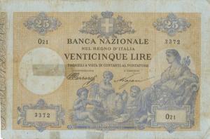 pS739 from Italian States: 25 Lire from 1883 pS739 from Italian States: 25 Lire from 1883
