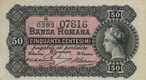 pS791 from Italian States: 50 Centisimi from 1872 pS791 from Italian States: 50 Centisimi from 1872