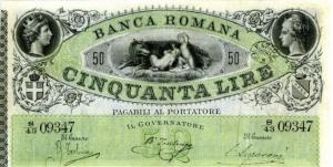pS798 from Italian States: 50 Lire from 1872 pS798 from Italian States: 50 Lire from 1872