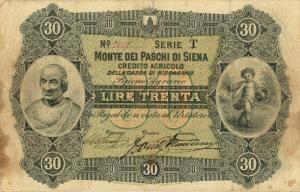 pS912 from Italian States: 30 Lire from 1870 pS912 from Italian States: 30 Lire from 1870