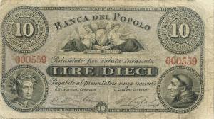 pS941 from Italian States: 10 Lire from 1867 pS941 from Italian States: 10 Lire from 1867