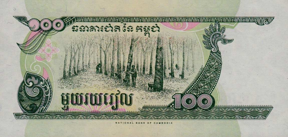 Back of Cambodia p41a: 100 Riels from 1995