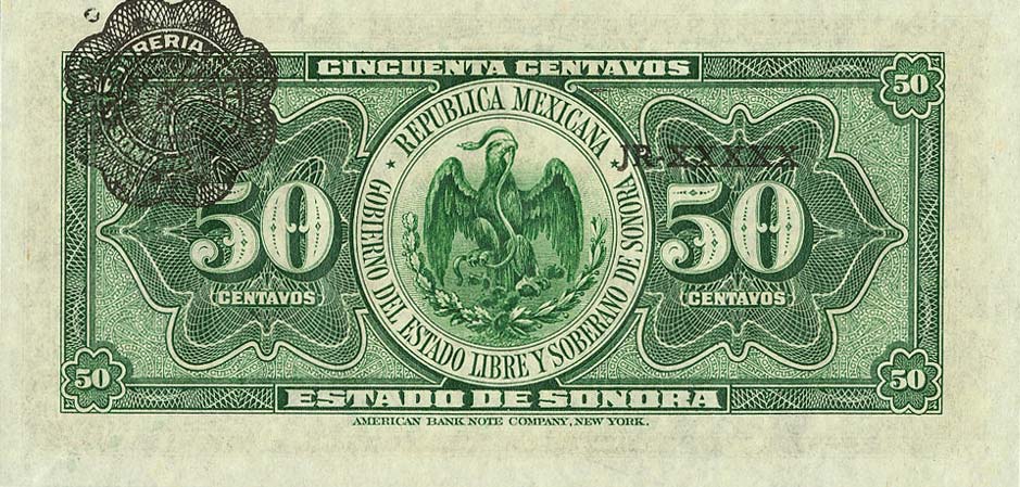 Back of Mexico, Revolutionary pS1070: 50 Centavos from 1915