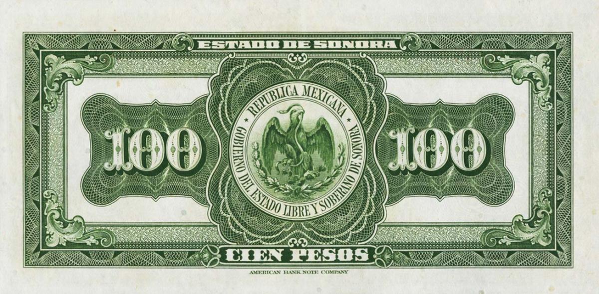 Back of Mexico, Revolutionary pS1076r: 100 Pesos from 1915