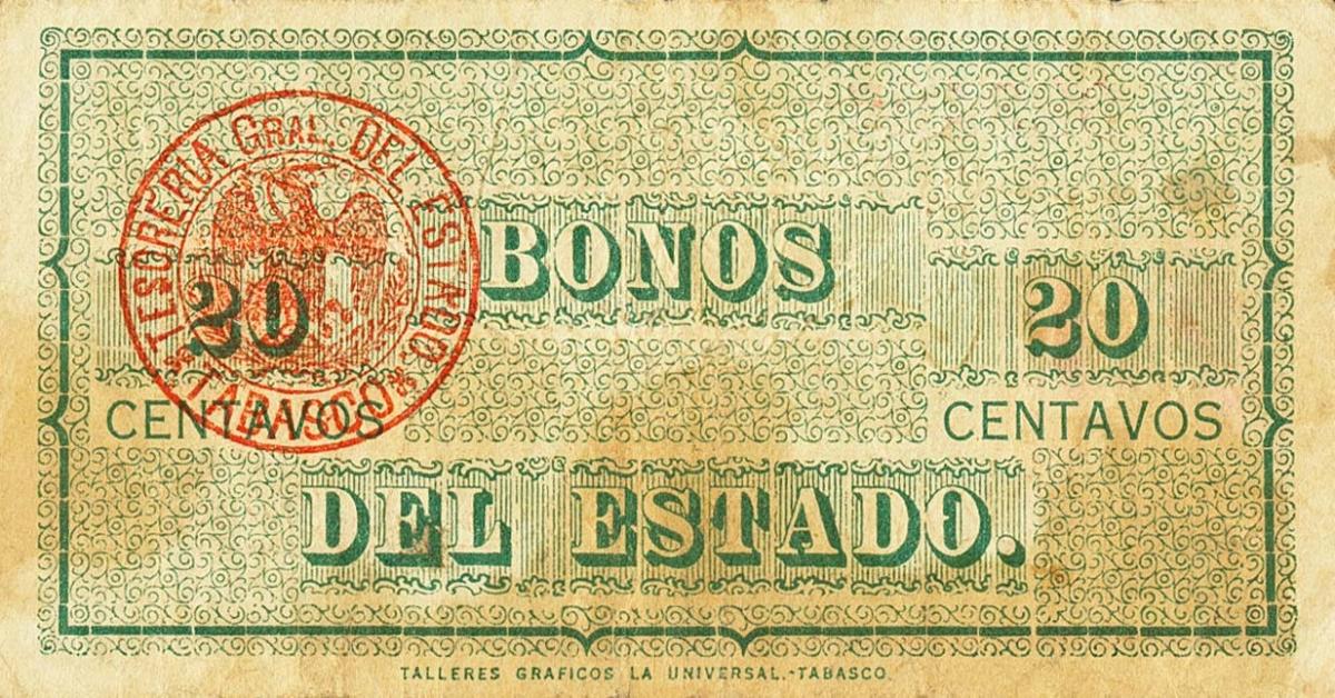 Back of Mexico, Revolutionary pS1078A: 20 Centavos from 1914