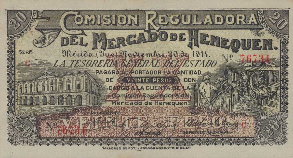 Front of Mexico, Revolutionary pS1124a: 20 Pesos from 1914