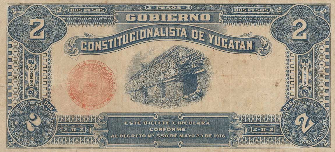 Back of Mexico, Revolutionary pS1136: 2 Pesos from 1916