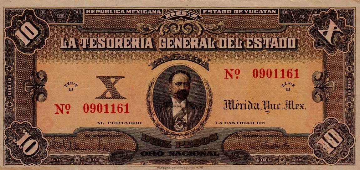 Front of Mexico, Revolutionary pS1138: 10 Pesos from 1916