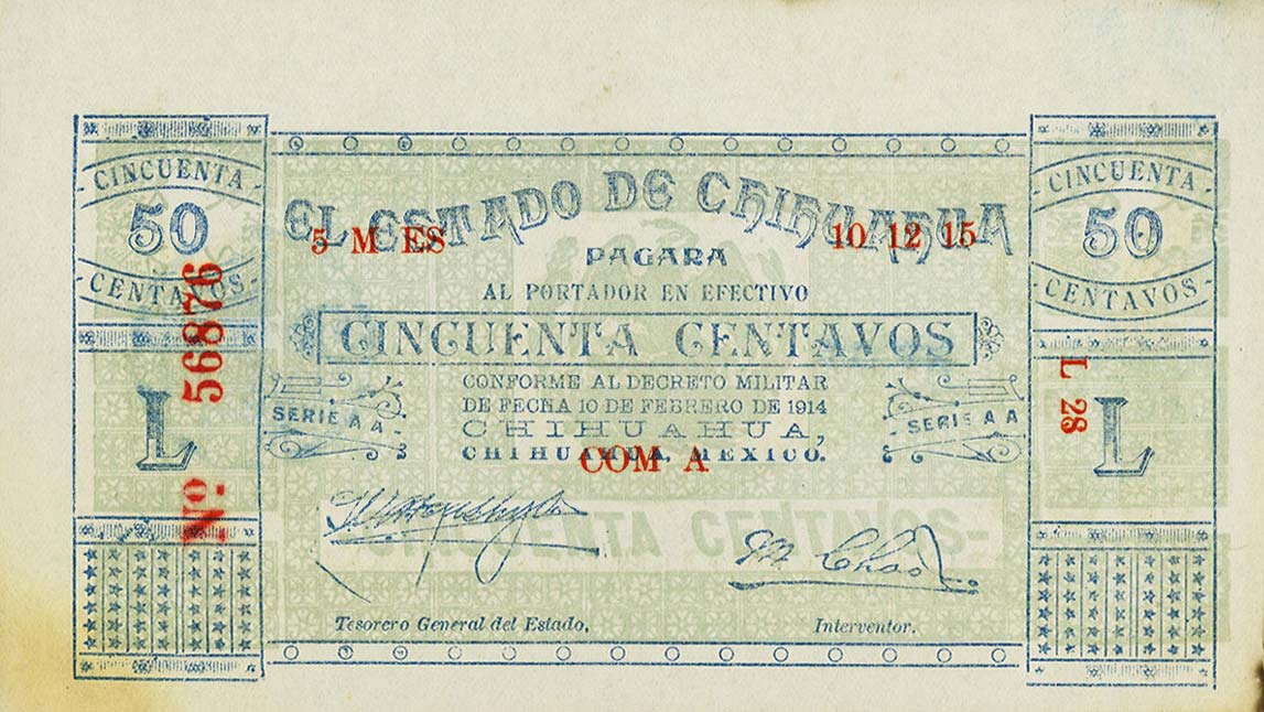 Front of Mexico, Revolutionary pS527b: 50 Centavos from 1915