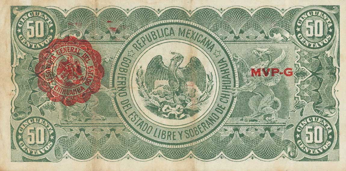 Back of Mexico, Revolutionary pS528c: 50 Centavos from 1914