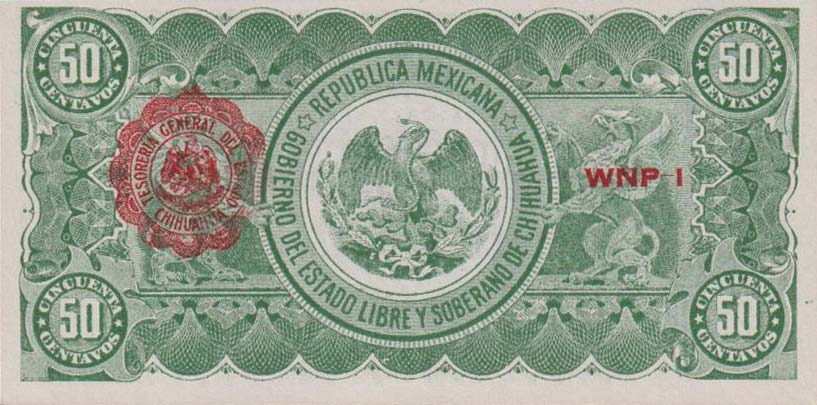 Back of Mexico, Revolutionary pS528d: 50 Centavos from 1914