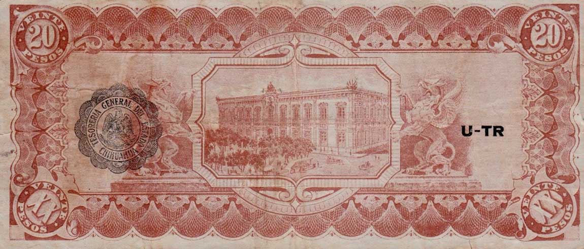 Back of Mexico, Revolutionary pS537b: 20 Pesos from 1915