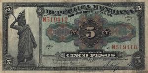 Gallery image for Mexico, Revolutionary pS685a: 5 Pesos