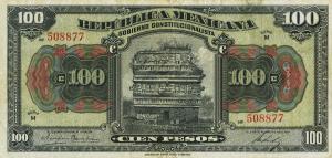 Gallery image for Mexico, Revolutionary pS689a: 100 Pesos