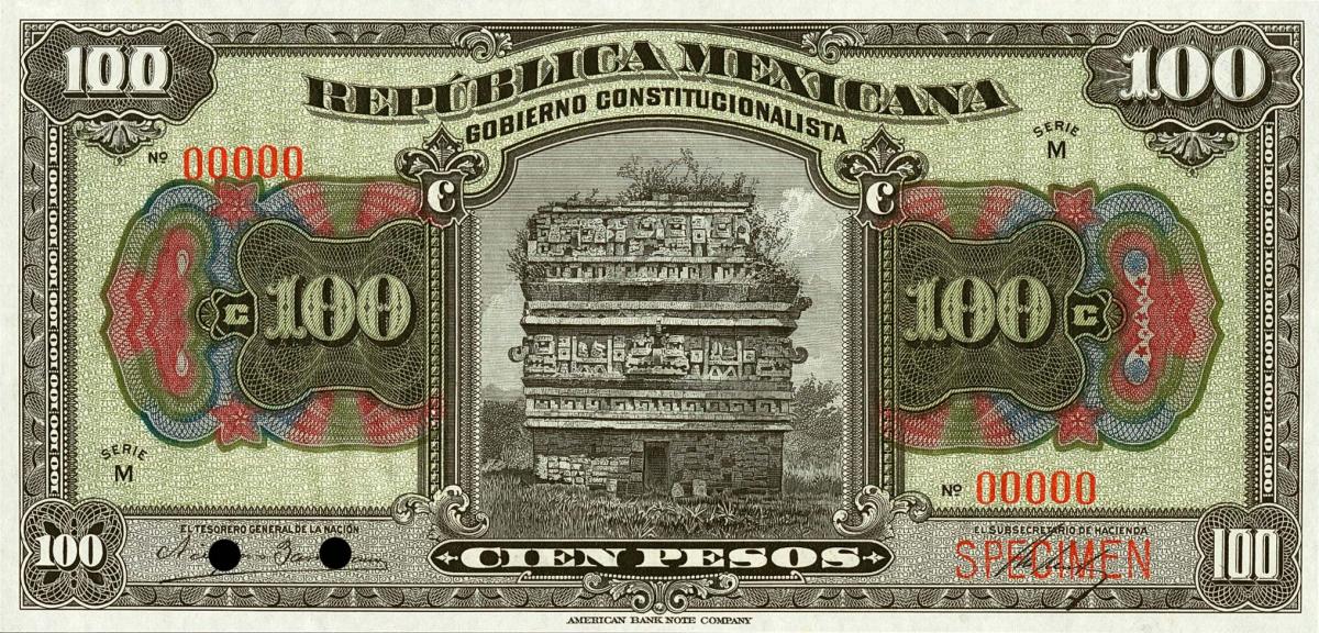 Front of Mexico, Revolutionary pS689s: 100 Pesos from 1915