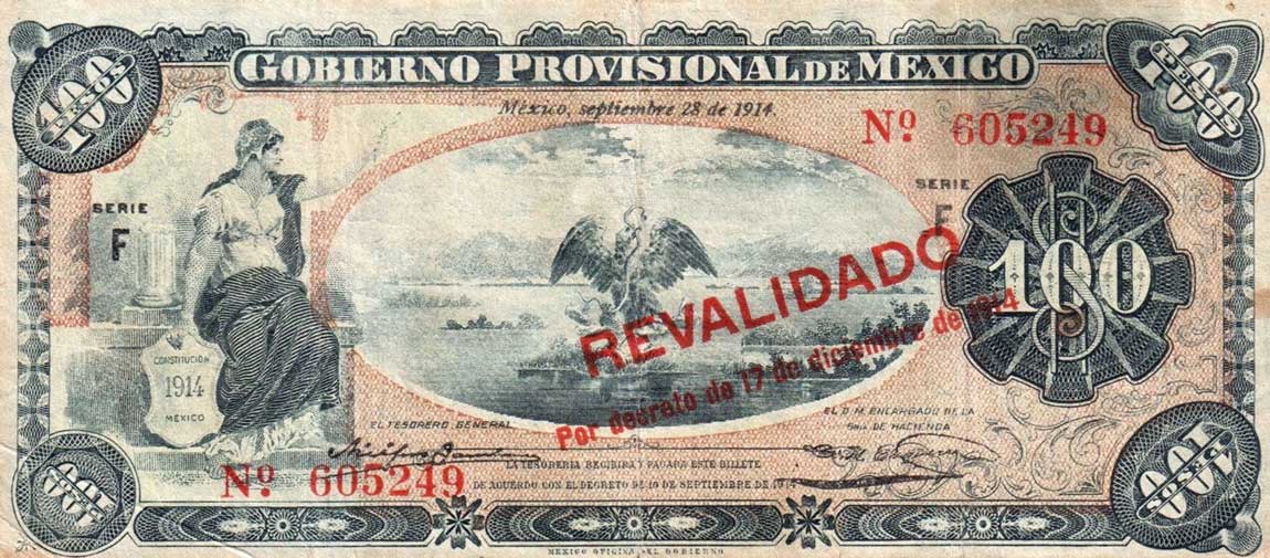 Front of Mexico, Revolutionary pS708b: 100 Pesos from 1914