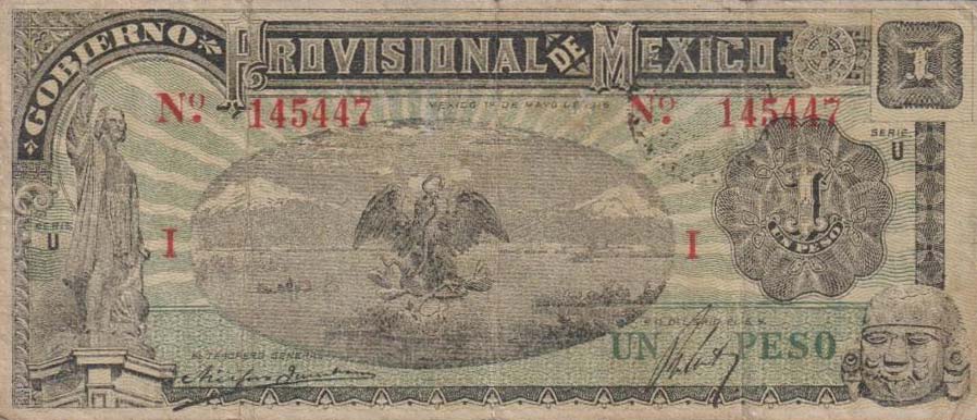 Front of Mexico, Revolutionary pS709: 1 Peso from 1916