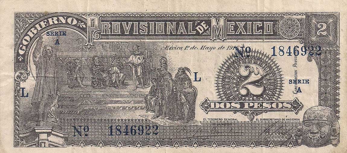 Front of Mexico, Revolutionary pS711a: 2 Pesos from 1916