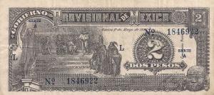 Gallery image for Mexico, Revolutionary pS711a: 2 Pesos