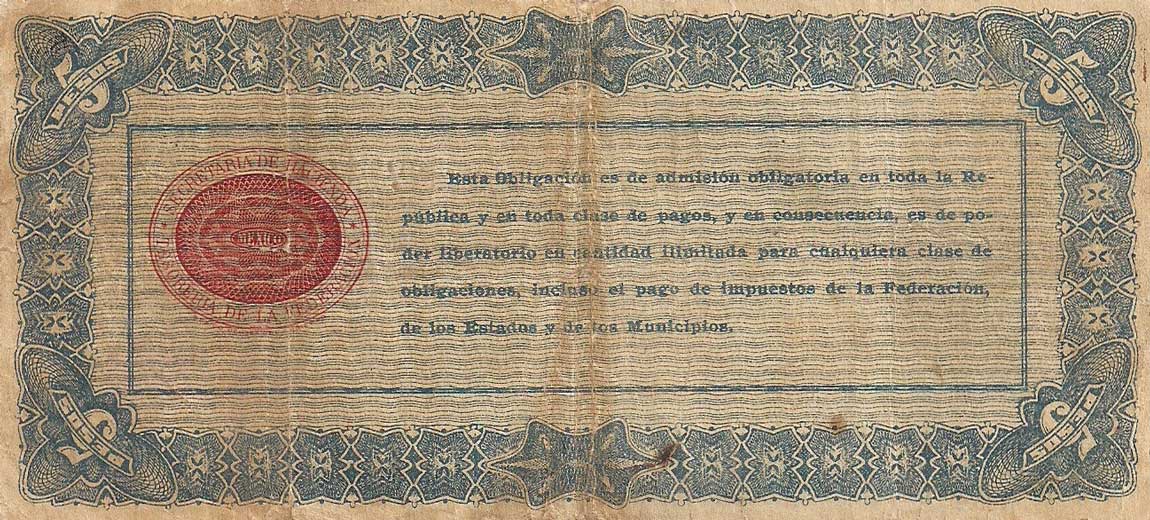 Back of Mexico, Revolutionary pS714: 5 Pesos from 1914