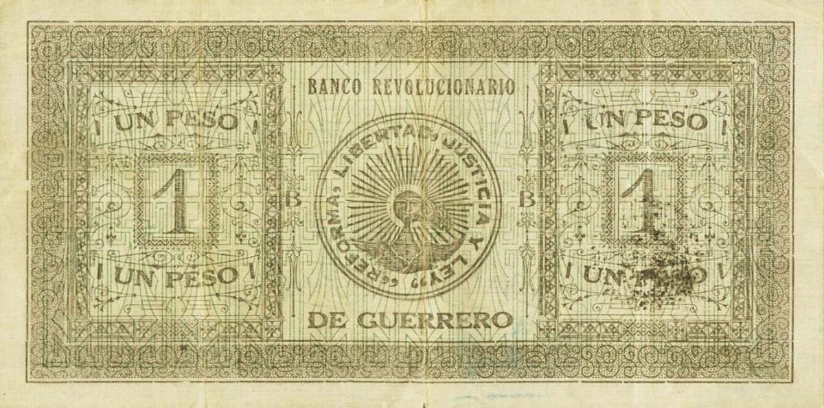 Back of Mexico, Revolutionary pS785a: 1 Peso from 1914