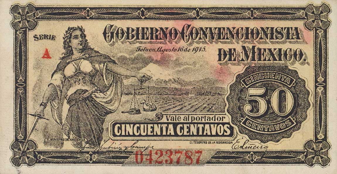 Front of Mexico, Revolutionary pS882: 50 Centavos from 1915