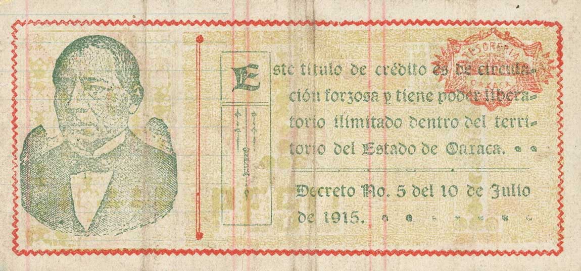 Back of Mexico, Revolutionary pS953a: 1 Peso from 1915