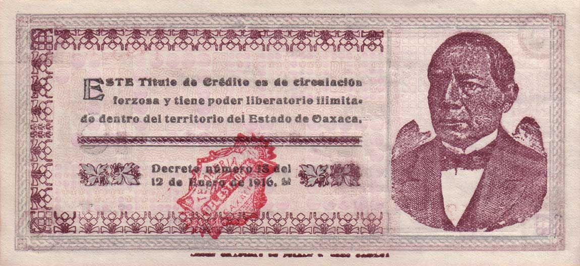 Back of Mexico, Revolutionary pS957a: 10 Pesos from 1915