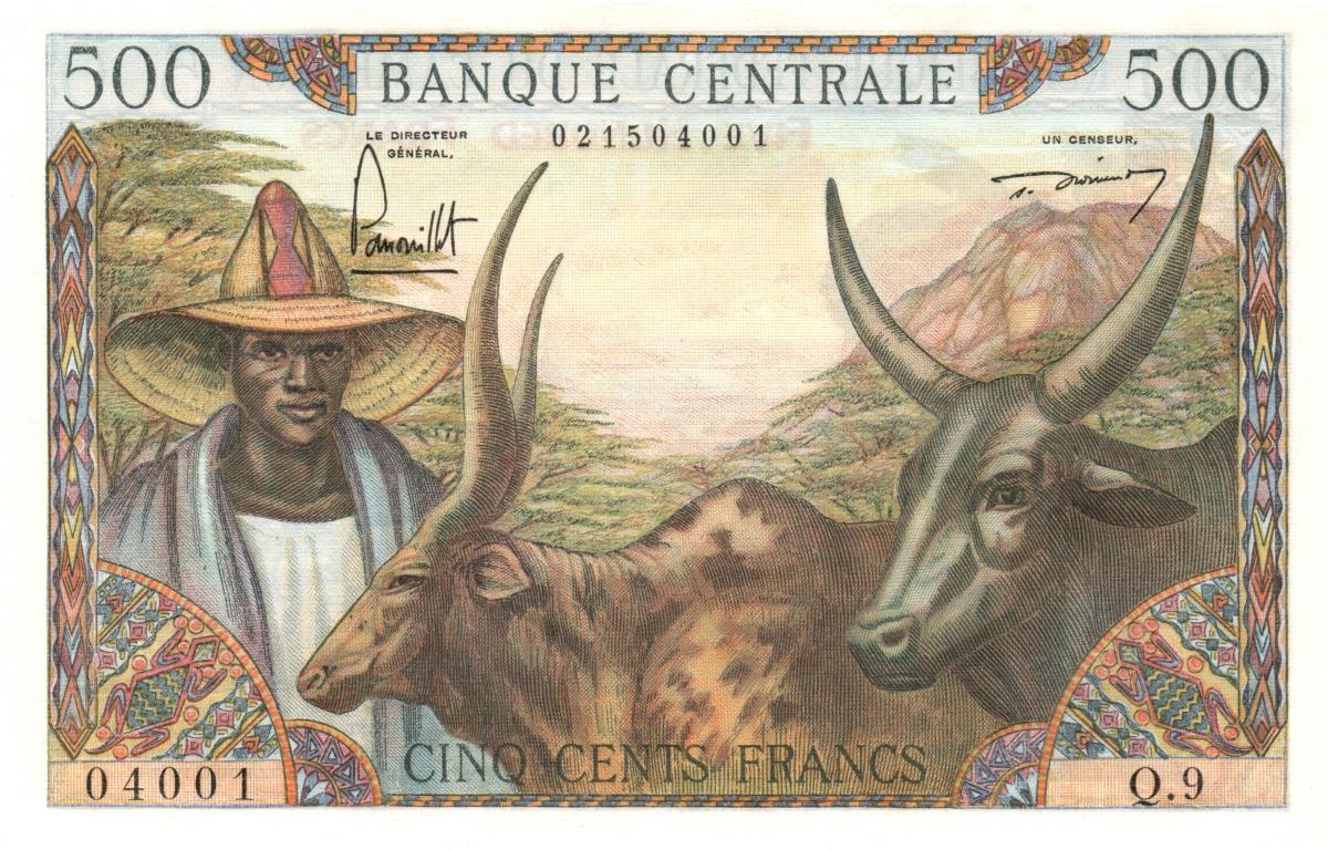 Front of Cameroon p11a: 500 Francs from 1962